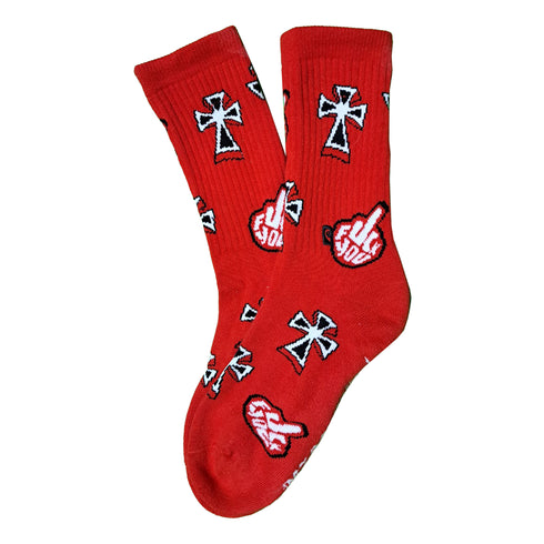Psockadelic - Razor Socks (Red)